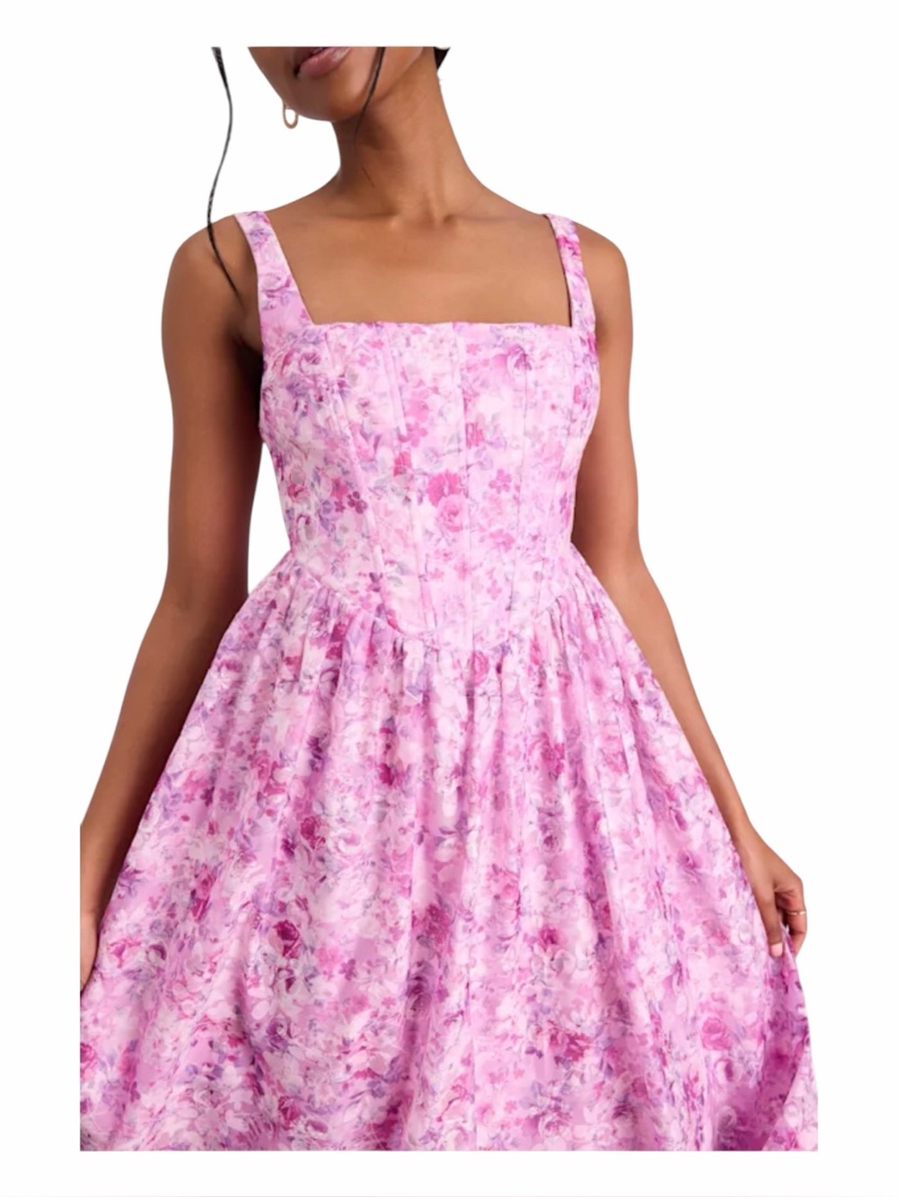 Lulus NWT “Colwyn” Light Magenta Floral Jacquard Bustier Midi Dress In Size XL. - Picture 11 of 16